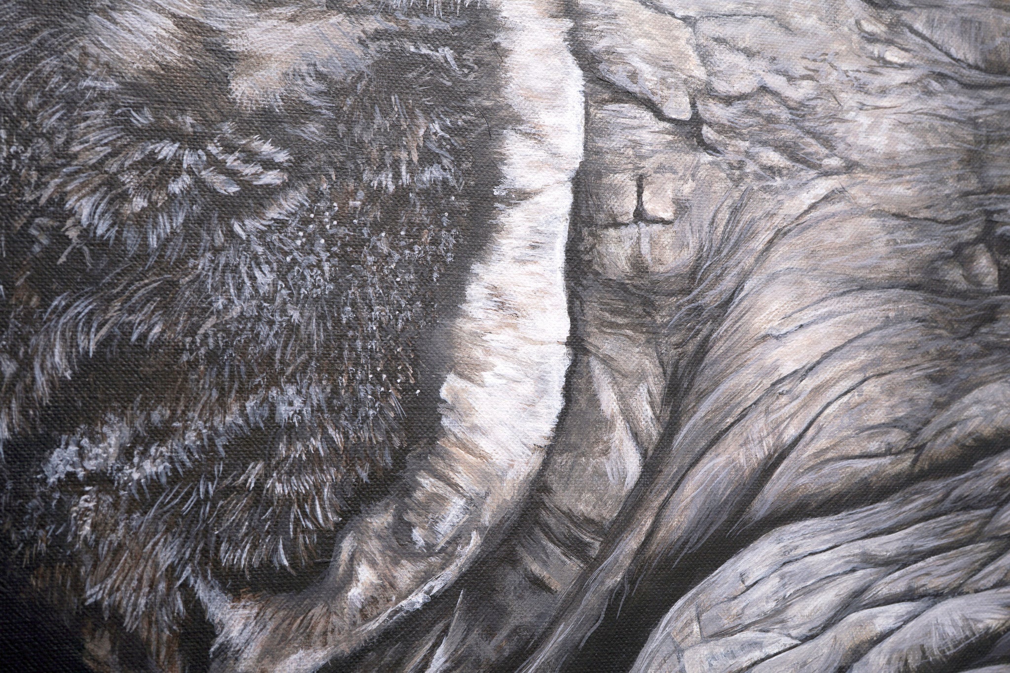 The Lovers Original Painting, Rhino Portrait