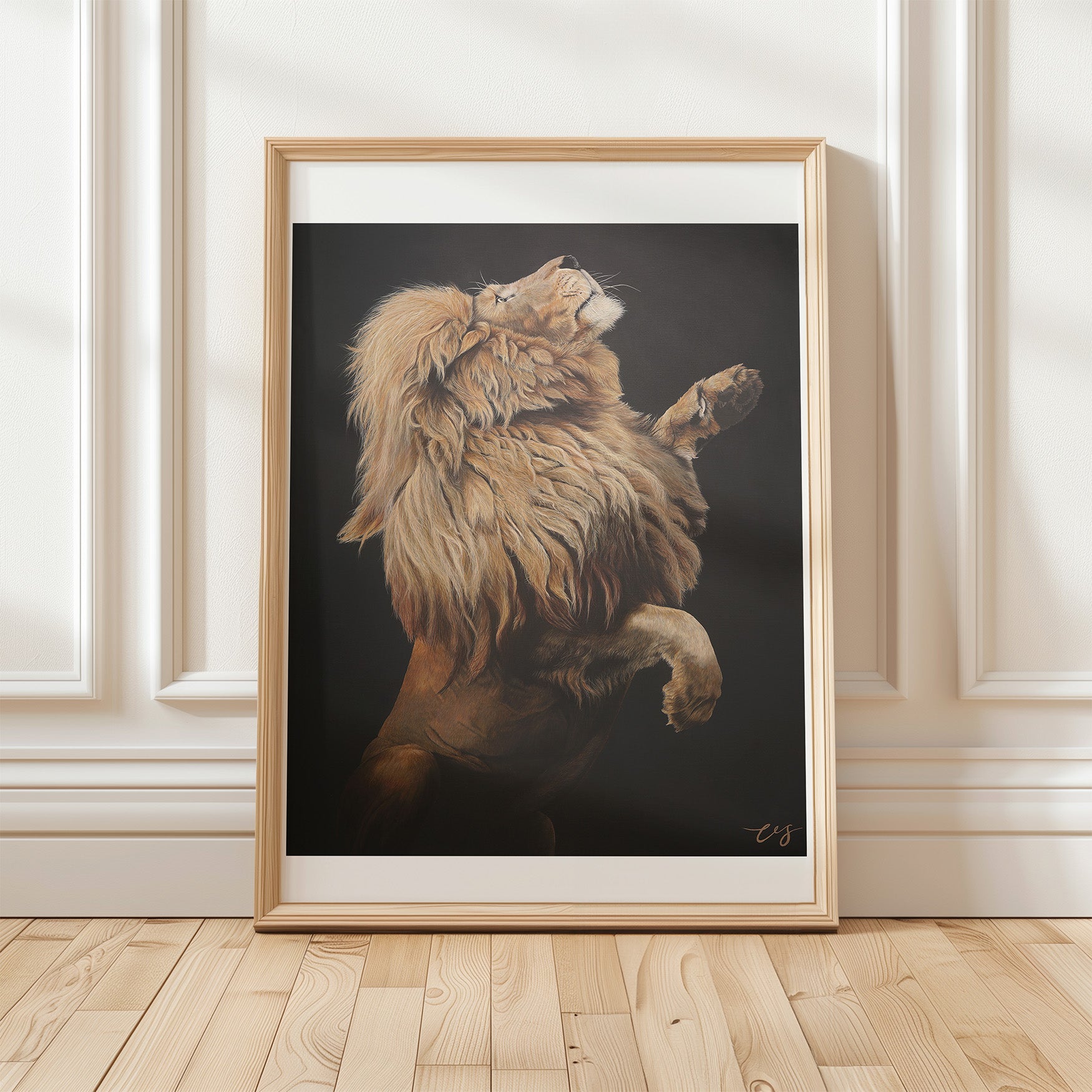 Fahari, Limited Edition Giclée Print of a Leaping Male Lion