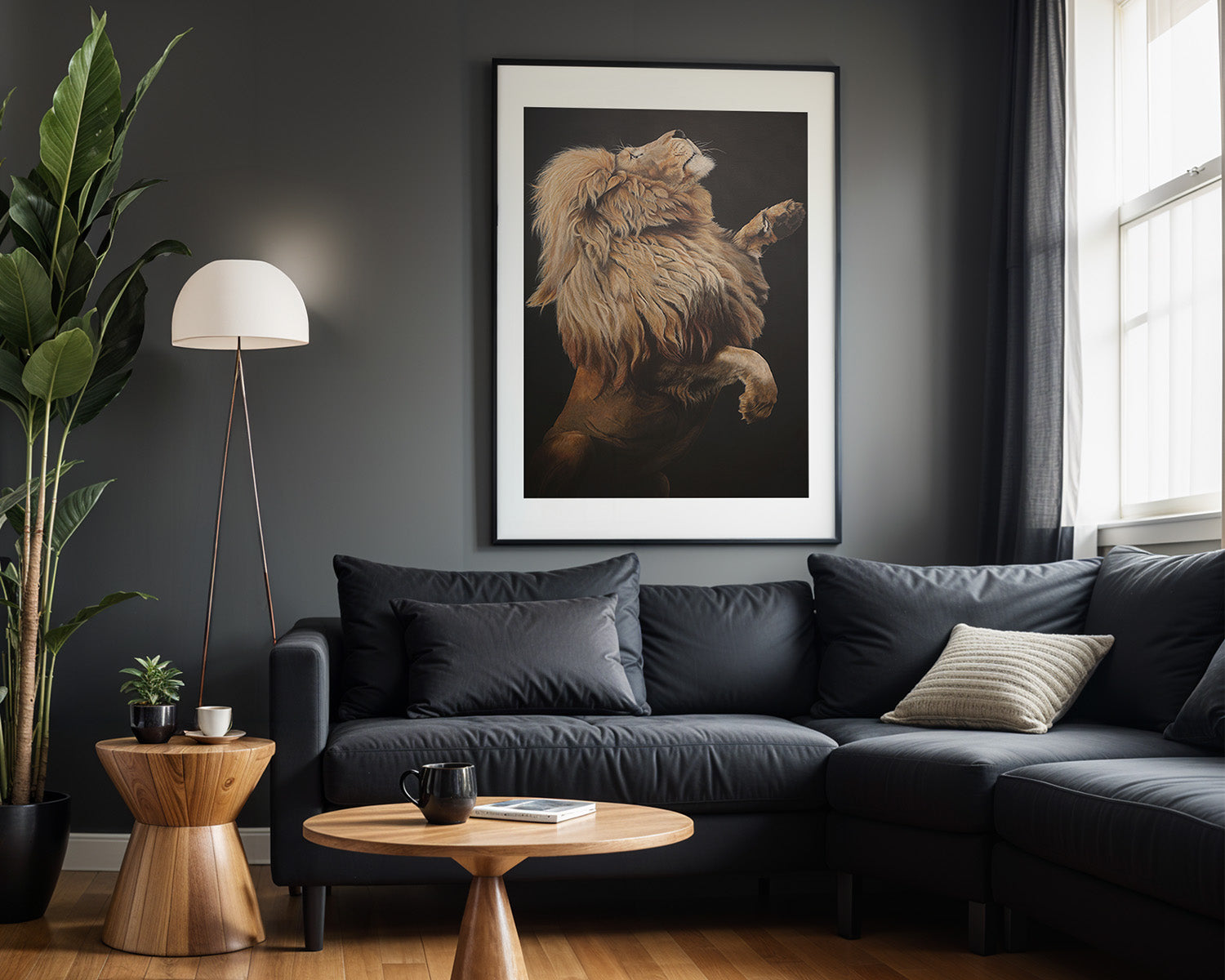 Fahari, Limited Edition Giclée Print of a Leaping Male Lion