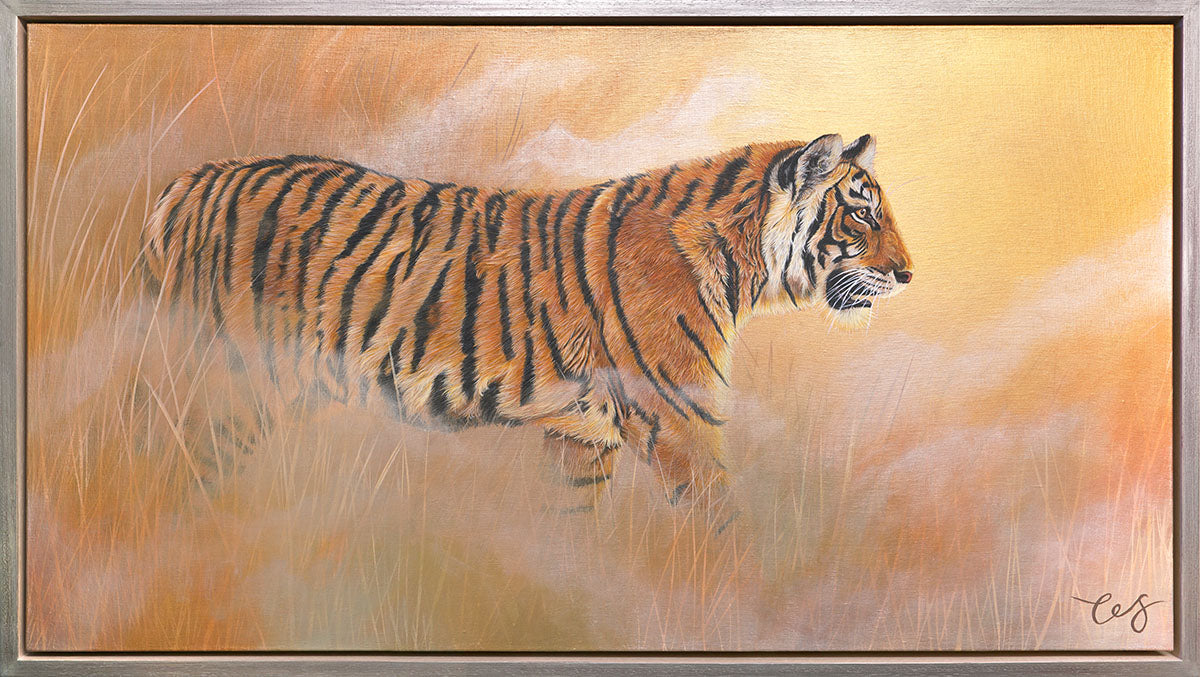 Golden Hour, Original Tiger Painting