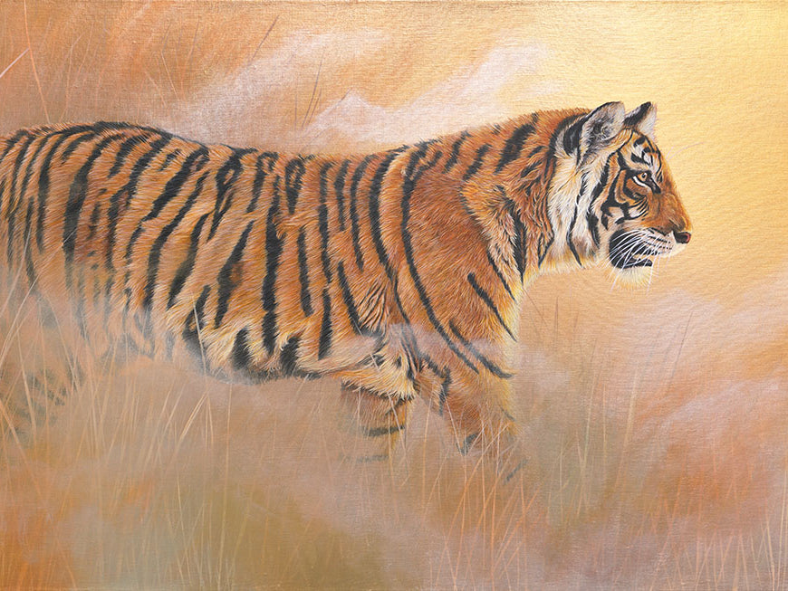 Golden Hour, Original Tiger Painting