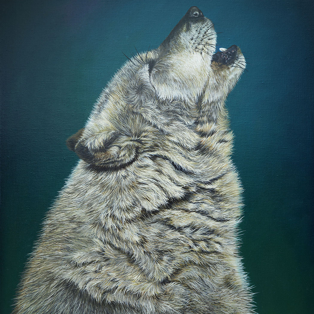 Grey Wolf, Original Wolf Painting