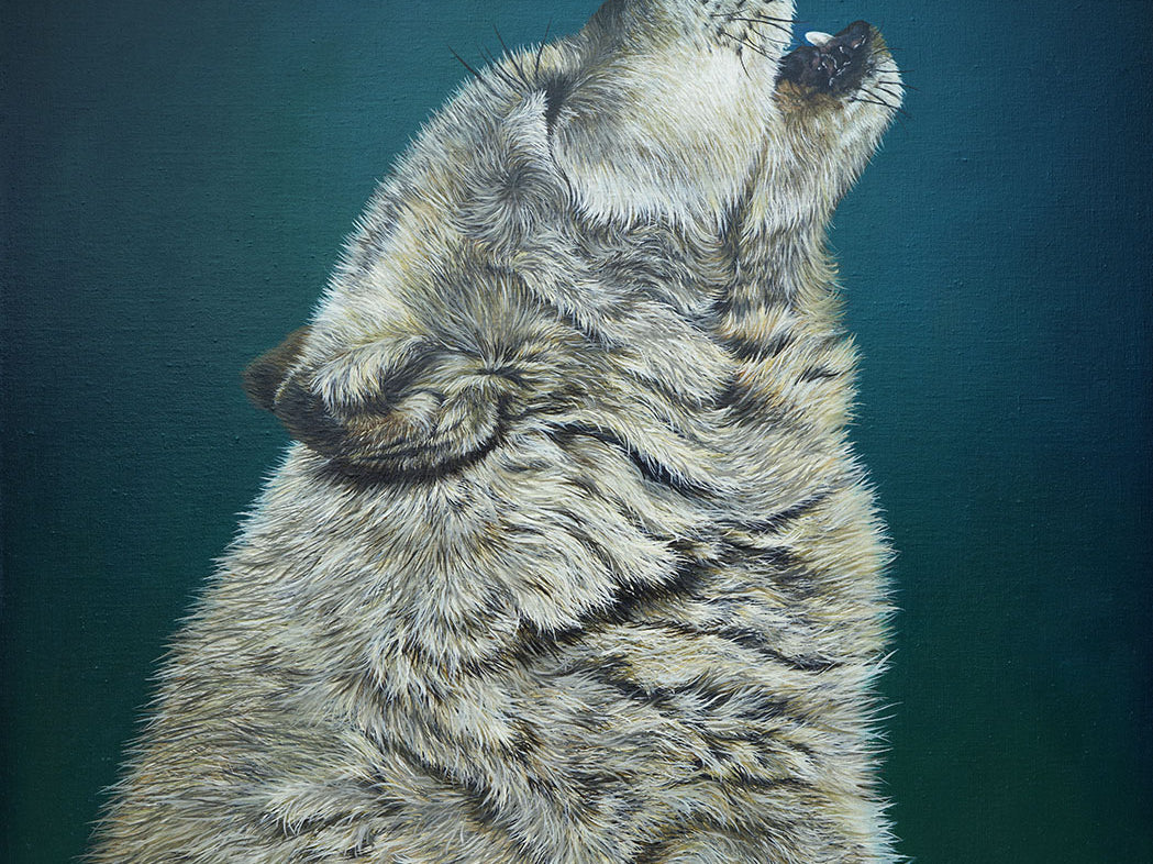 Grey Wolf, Original Wolf Painting