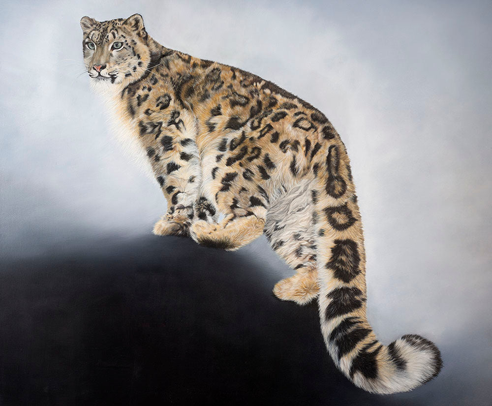 Snow Leopard, Original Snow Leopard Oil Painting