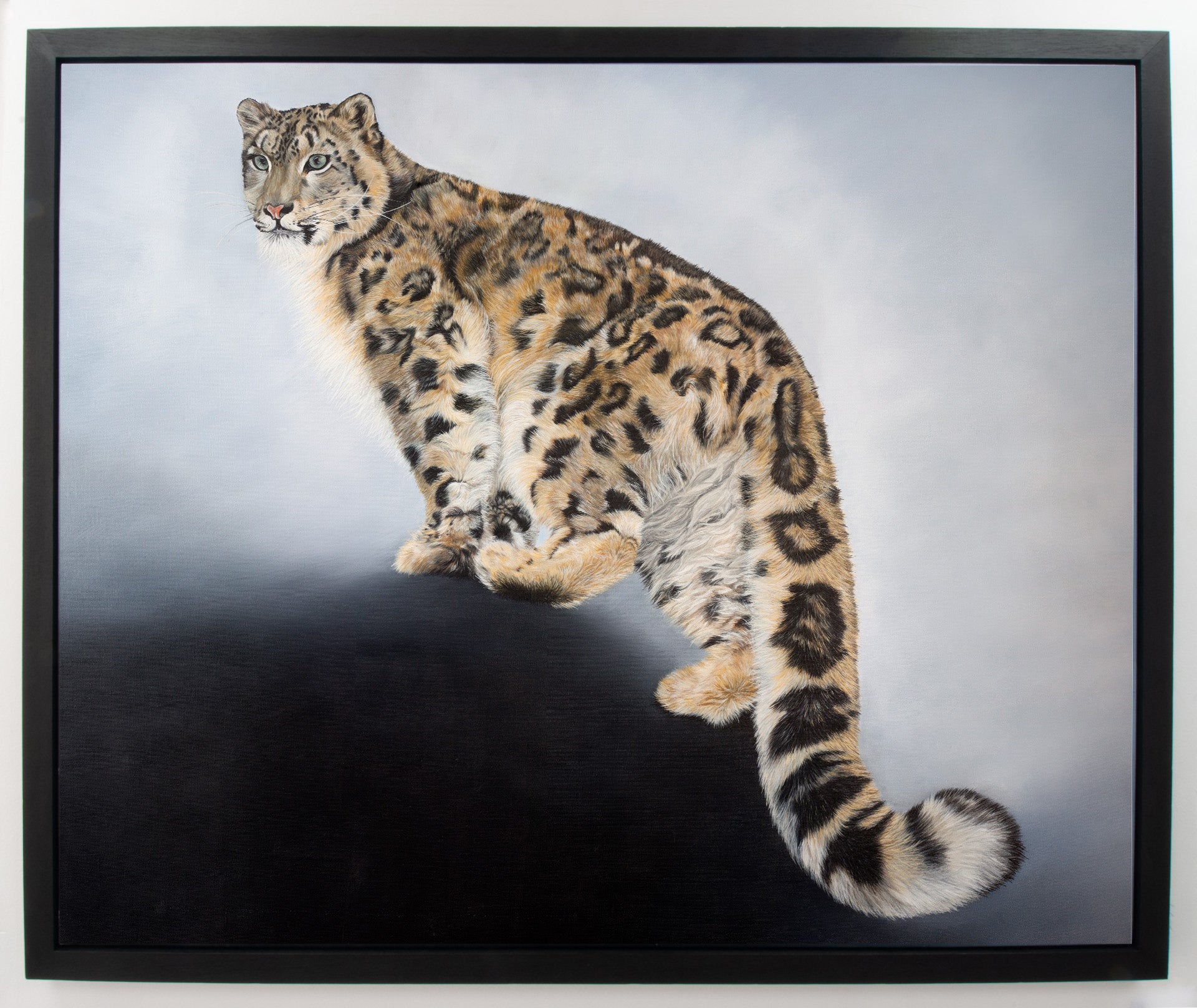 Snow Leopard, Original Snow Leopard Oil Painting