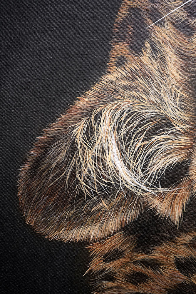 Slumber, Original Leopard Painting, Yawning Leopard