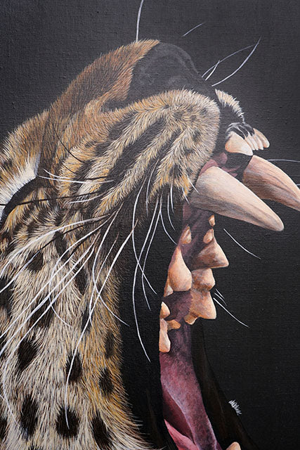 Slumber, Original Leopard Painting, Yawning Leopard