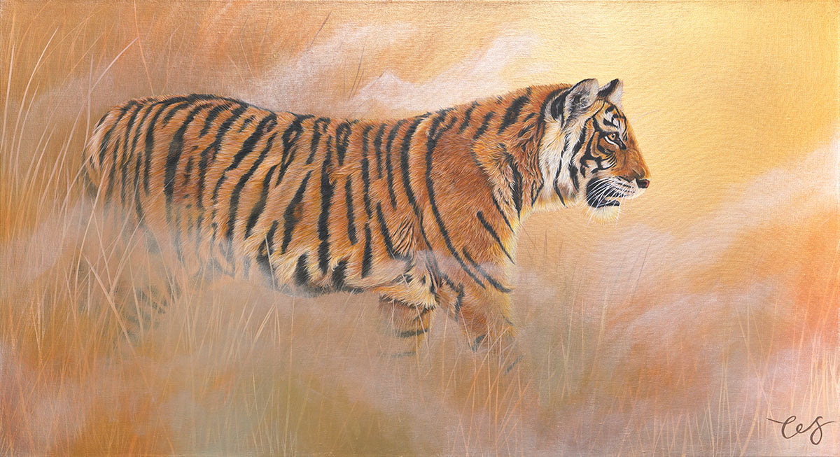 Golden Hour, Original Tiger Painting