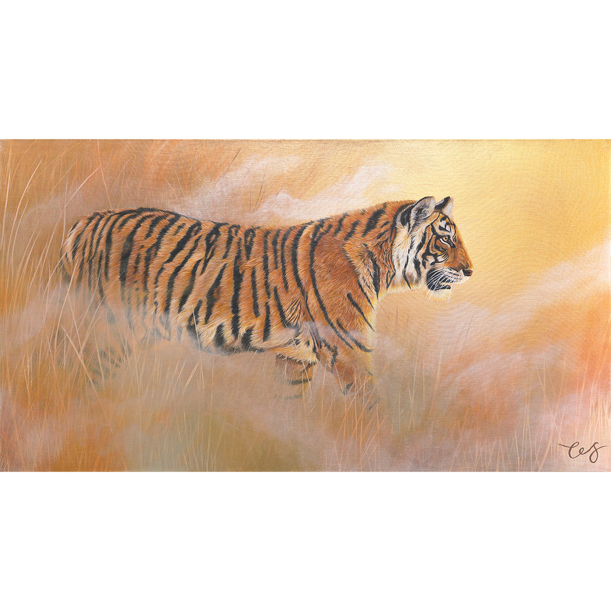 Golden Hour, Original Tiger Painting